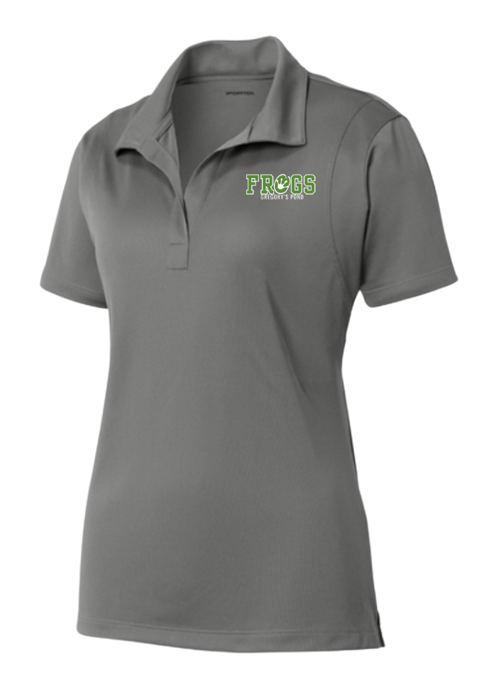 Gregorys Pond Ladies Moisture Wick Polo with Embroidered Logo - Grey Concrete - Adult