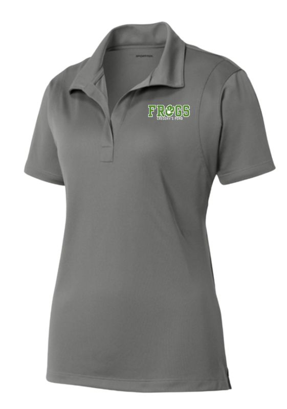 Gregorys Pond Ladies Moisture Wick Polo with Embroidered Logo - Grey Concrete - Adult