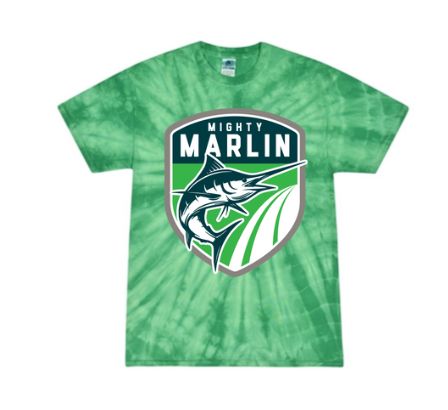 Smoketree Mighty Marlin Team Tie Dyed T-Shirt - Kelly Spider