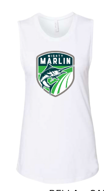 Smoketree Mighty Marlin Ladies Muscle Tank Top - White or Deep Teal - 2 Design Options