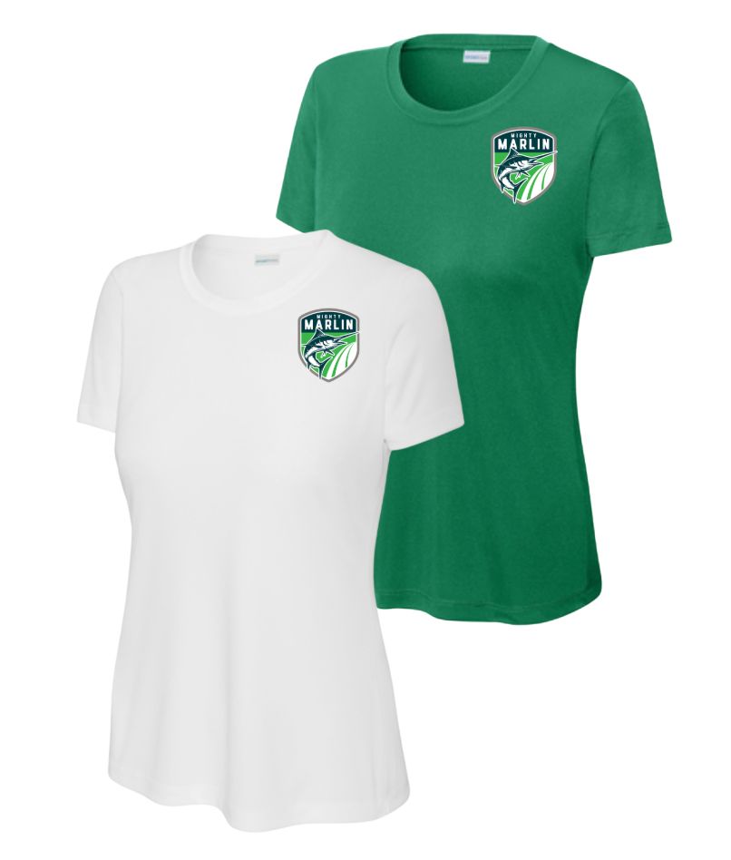 Smoketree Mighty Marlin Ladies Moisture Wick Tee - Kelly Green or White - Adult