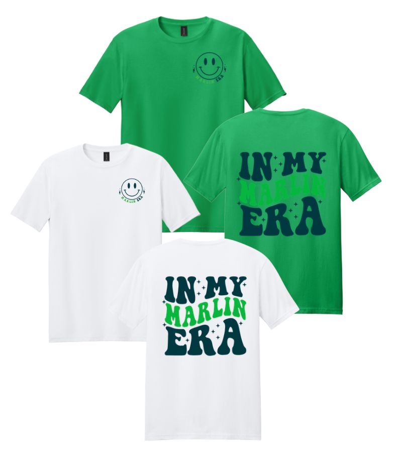 Smoketree Mighty Marlin Smoketree Mighty Marlin "IN MY MARLIN ERA" Team T-Shirt- White or Irish Green