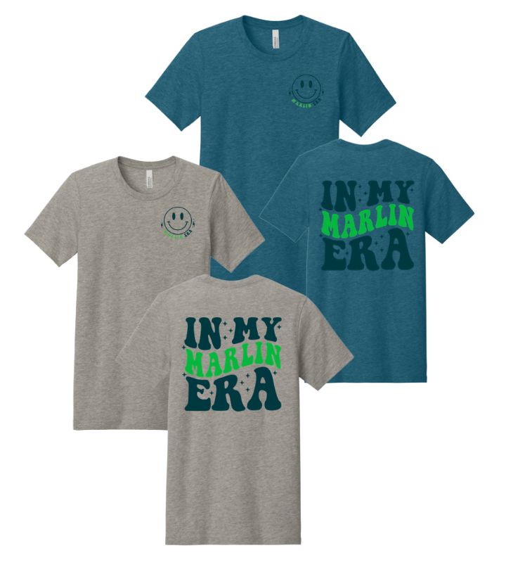 ​Smoketree "IN MY MARLIN ERA" Team T-Shirt - Heather Deep Teal Or Heather Stone