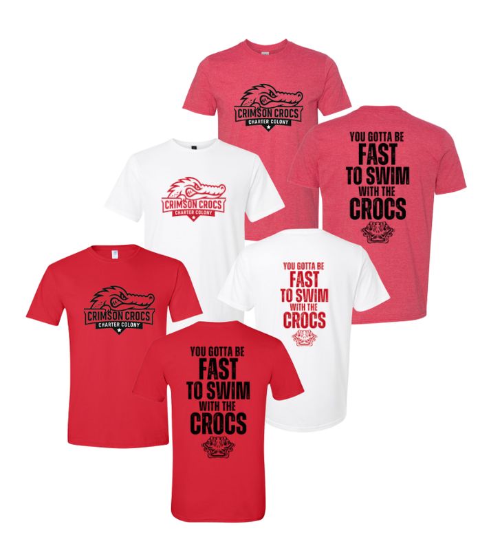 Charter Colony Crimson Crocs "You Gotta Be Fast" T-Shirt - White, Red or Heather Red