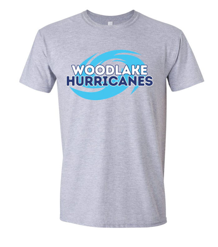 Woodlake Hurricanes Team Short Sleeve T-Shirt - White, Sport Grey Heather Orange or Heather Royal