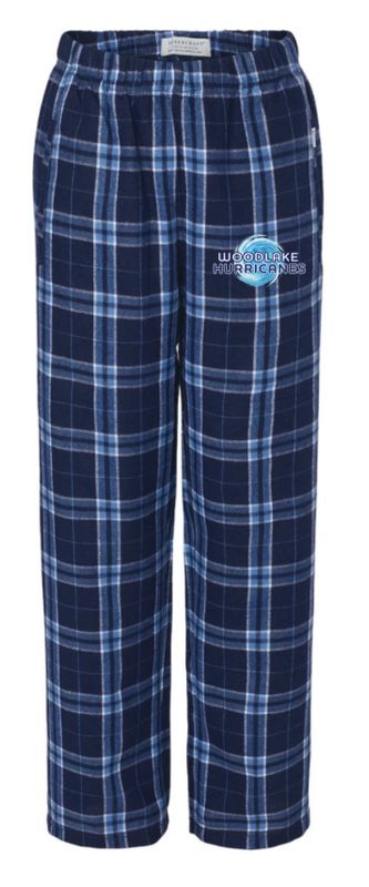 Woodlake Hurricanes Flannel Pajama Pants PJs-  Navy Columbia - Youth & Adult Sizes