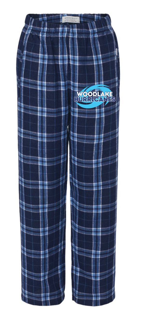 Woodlake Hurricanes Flannel Pajama Pants PJs-  Navy Columbia - Youth & Adult Sizes