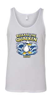 Queensmill Quackers Unisex Jersey Tank Top - White - 2 Designs - Youth & Adult