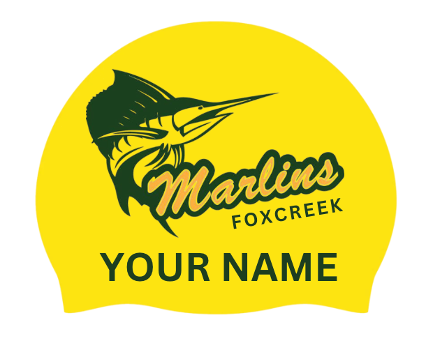 2 x Foxcreek Marlins Personalized Silicone Cap 2 x Foxcreek Marlins Personalized Silicone Cap
