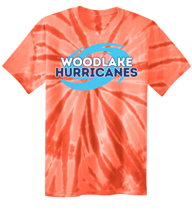 Woodlake Hurricanes Tie Dye Tee T-Shirt - Ocean Rainbow or Orange