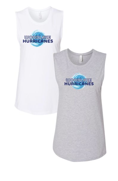Woodlake Hurricanes Ladies Muscle Tank Top - White or Athletic Heather