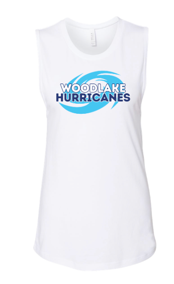 Woodlake Hurricanes Ladies Muscle Tank Top - White or Athletic Heather