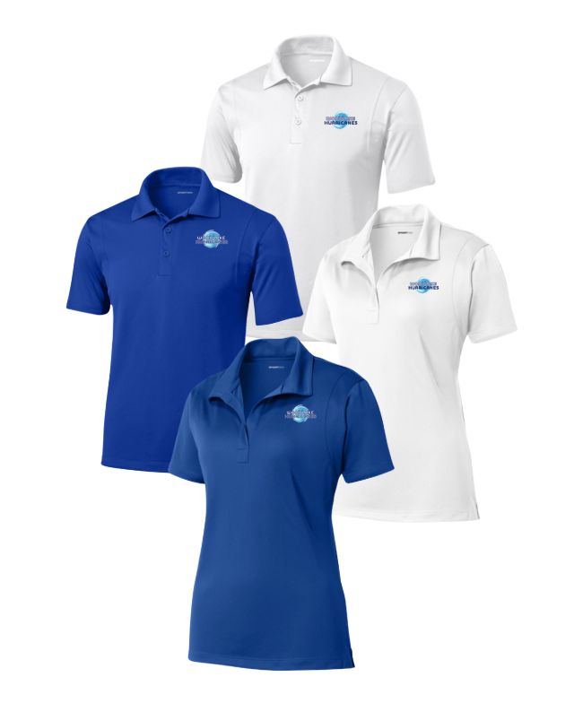 Woodlake Hurricanes Team Embroidered Moisture Wick Polo - Mens & Ladies - White or Royal Woodlake Hurricanes Team Embroidered Moisture Wick Polo - Mens & Ladies - White or Royal