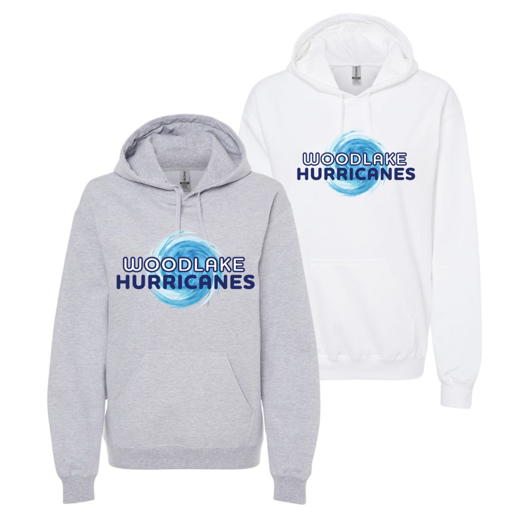 Woodlake Hurricanes Hoodie Sweatshirt - White or Sport Grey - Adult & Youth