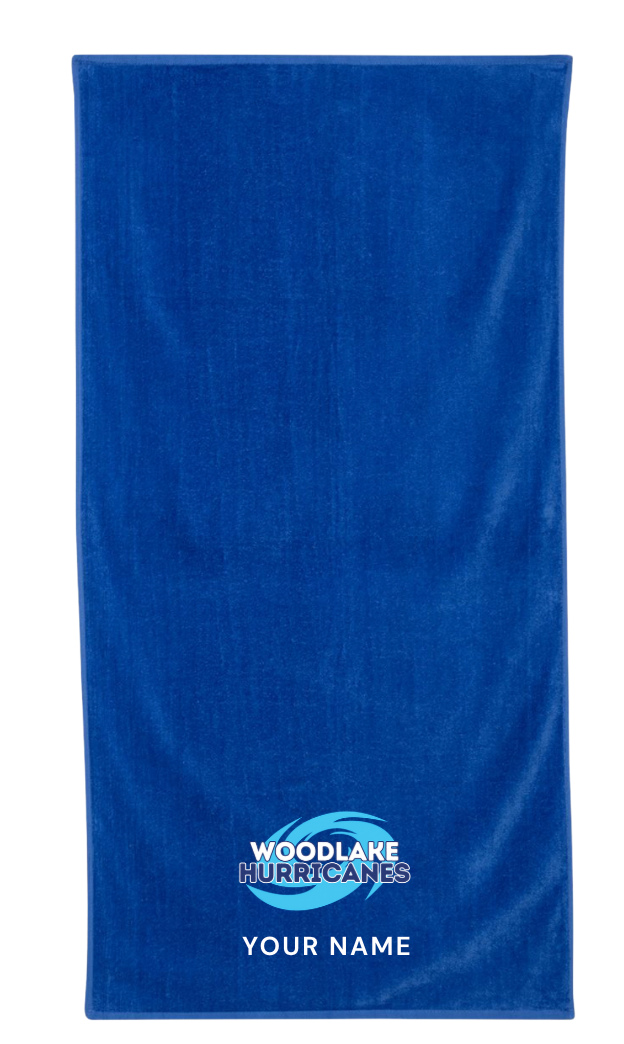Woodlake Hurricanes Embroidered Beach Towel- Royal or Orange