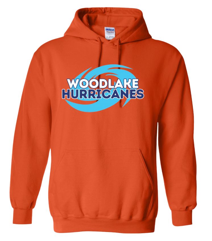 Woodlake Hurricanes Team Hooded Sweatshirt - Orange - Adult & Youth Sizes Woodlake Hurricanes Team Hooded Sweatshirt - Orange - Adult & Youth Sizes
