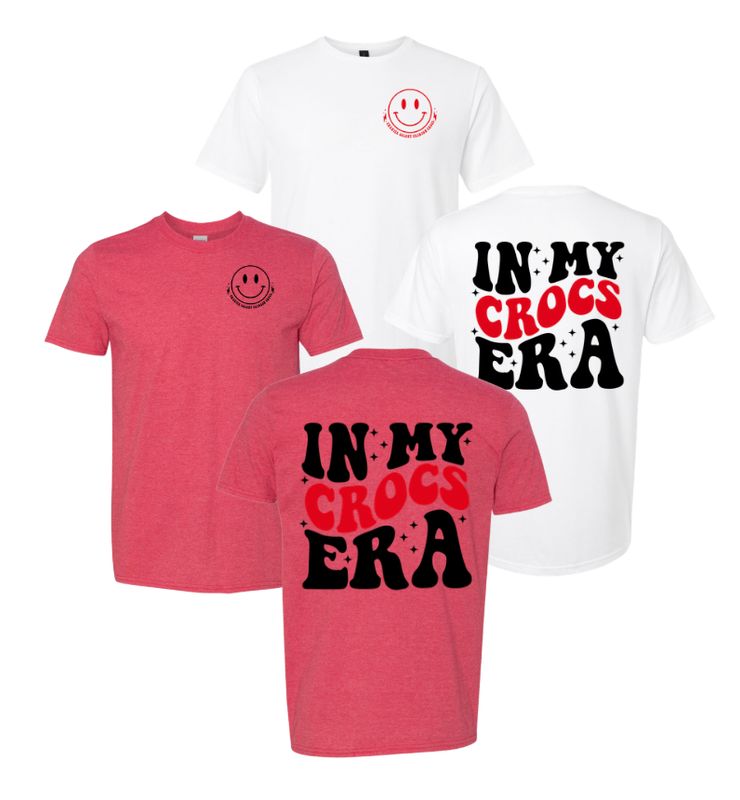 Charter Colony Crimson Crocs "In My Crocs Era"  T-Shirt - White or Heather Red