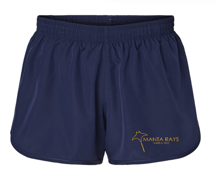 Harpers Mill Manta Rays Custom Team Girls & Ladies Navy Shorts with Embroidered Logo