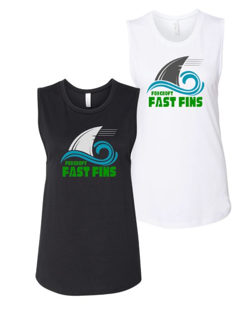 Foxcroft FAST Fins Team Ladies Muscle Tank Top - Black or White - ADULT Foxcroft FAST Fins Team Ladies Muscle Tank Top - Black or White - ADULT