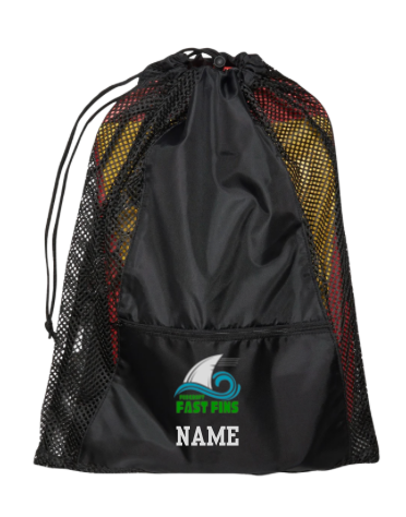 Foxcroft FAST Fins Custom Embroidered Mesh Backpack - Black