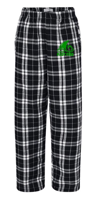 Foxcroft FAST Fins Custom Team Flannel Pajama Pants - Black/White Plaid - Youth & Adult Sizes
