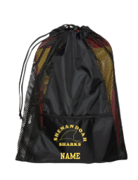 Shenandoah Sharks Embroidered Mesh Backpack- Black