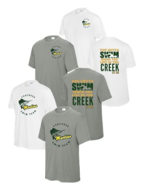 Foxcreek Marlins Moisture Wick Tee -White or Grey Concrete - 2 Design Options - YOUTH