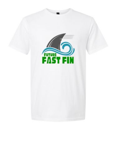 Foxcroft FAST Fins Custom T-Shirt - White or Sport Grey - "FUTURE Fast Fin Team Logo" - Toddler & Youth Sizes