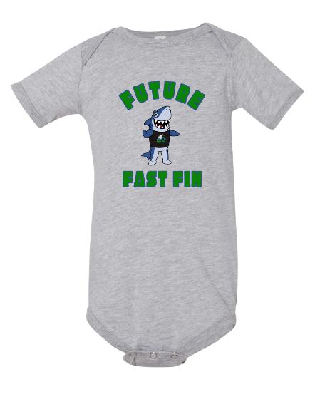 Foxcroft FAST Fins Custom ONESIE - White or Sport Grey - "FUTURE Fast Fin Featuring FINN" -  Infant Sizes