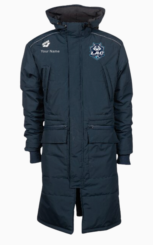 LAC Lynchburg Aquatic Club Arena Team Parka with Embroidered Logo - Navy