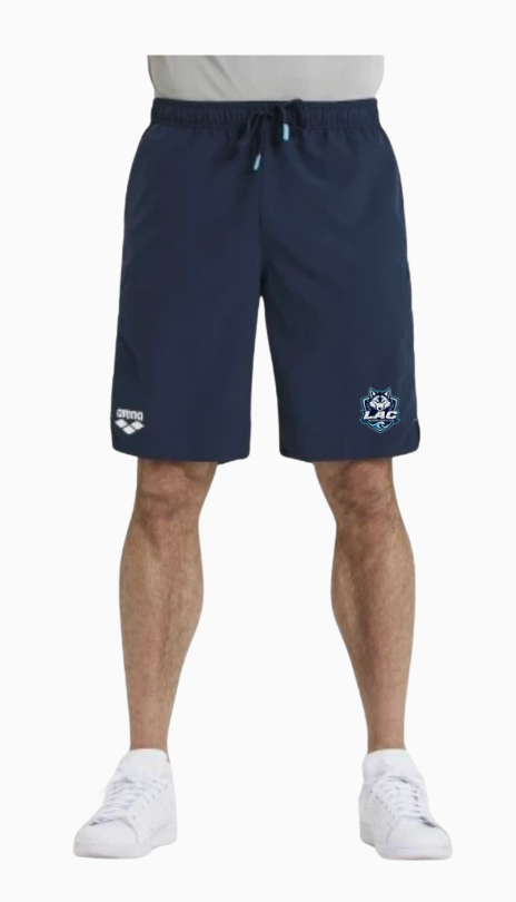 LAC Lynchburg Aquatic Club Mens Arena Team Bermuda Short with Embroidered Logo - Navy