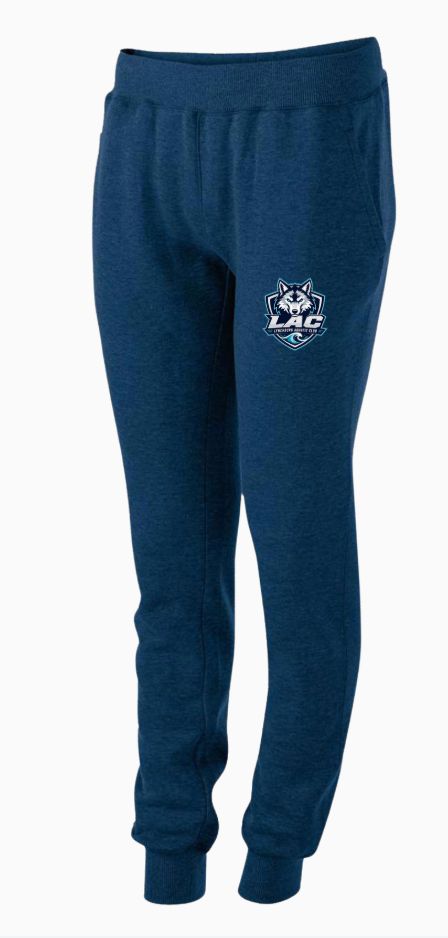 LAC Lynchburg Aquatic Club Team Embroidered Ladies Holloway Fleece Jogger Sweatpants - Navy LAC Lynchburg Aquatic Club Team Embroidered Ladies Holloway Fleece Jogger Sweatpants - Navy