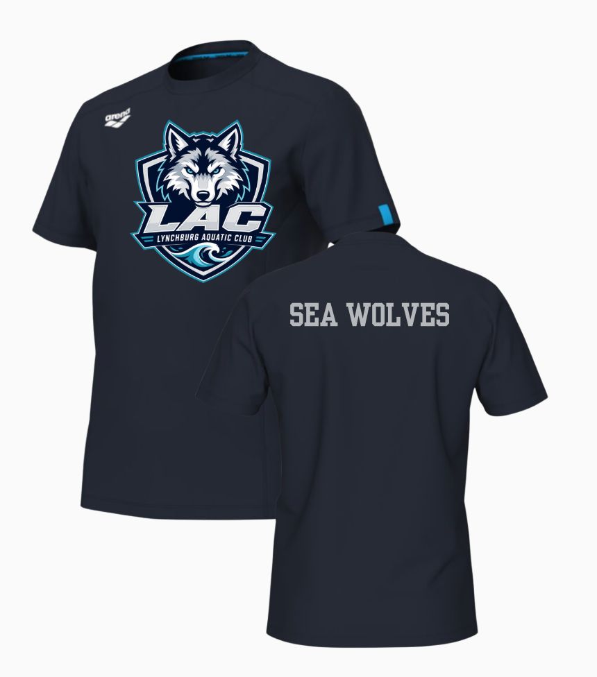 LAC Lynchburg Aquatic Club Arena Team T-Shirt with Logo - Navy LAC Lynchburg Aquatic Club Arena Team T-Shirt with Logo - Navy