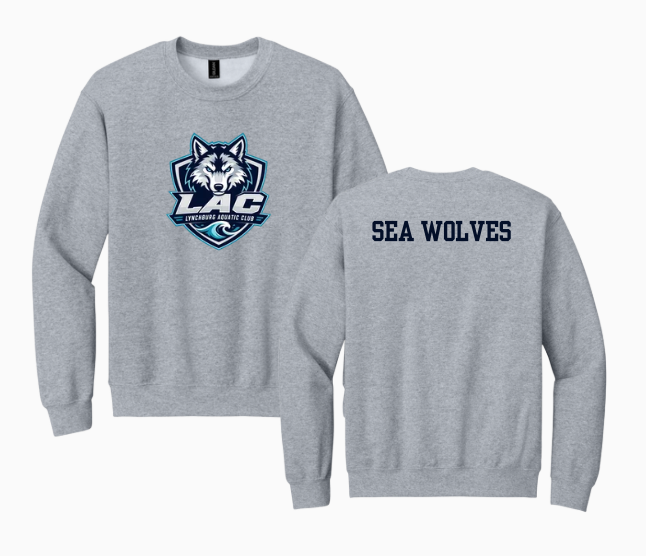LAC Lynchburg Aquatic Club Team CREW Sweatshirt - Navy, White or Grey - Youth & Adult Sizes