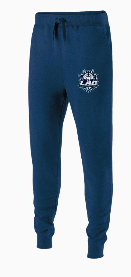 LAC Lynchburg Aquatic Club Team Embroidered Mens Holloway Fleece Jogger Sweatpants - Navy LAC Lynchburg Aquatic Club Team Embroidered Mens Holloway Fleece Jogger Sweatpants - Navy