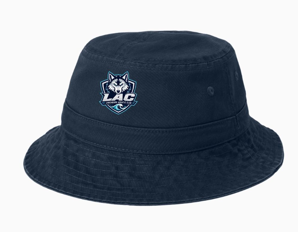 LAC Lynchburg Aquatic Club Embroidered Bucket Cap Hat LAC Lynchburg Aquatic Club Embroidered Bucket Cap Hat
