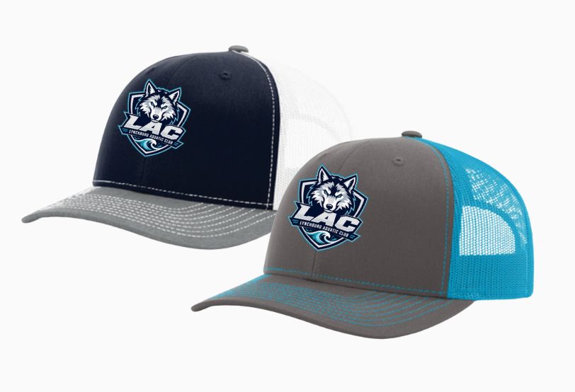 LAC Lynchburg Aquatic Club Embroidered Snapback Trucker Cap Hat LAC Lynchburg Aquatic Club Embroidered Snapback Trucker Cap Hat