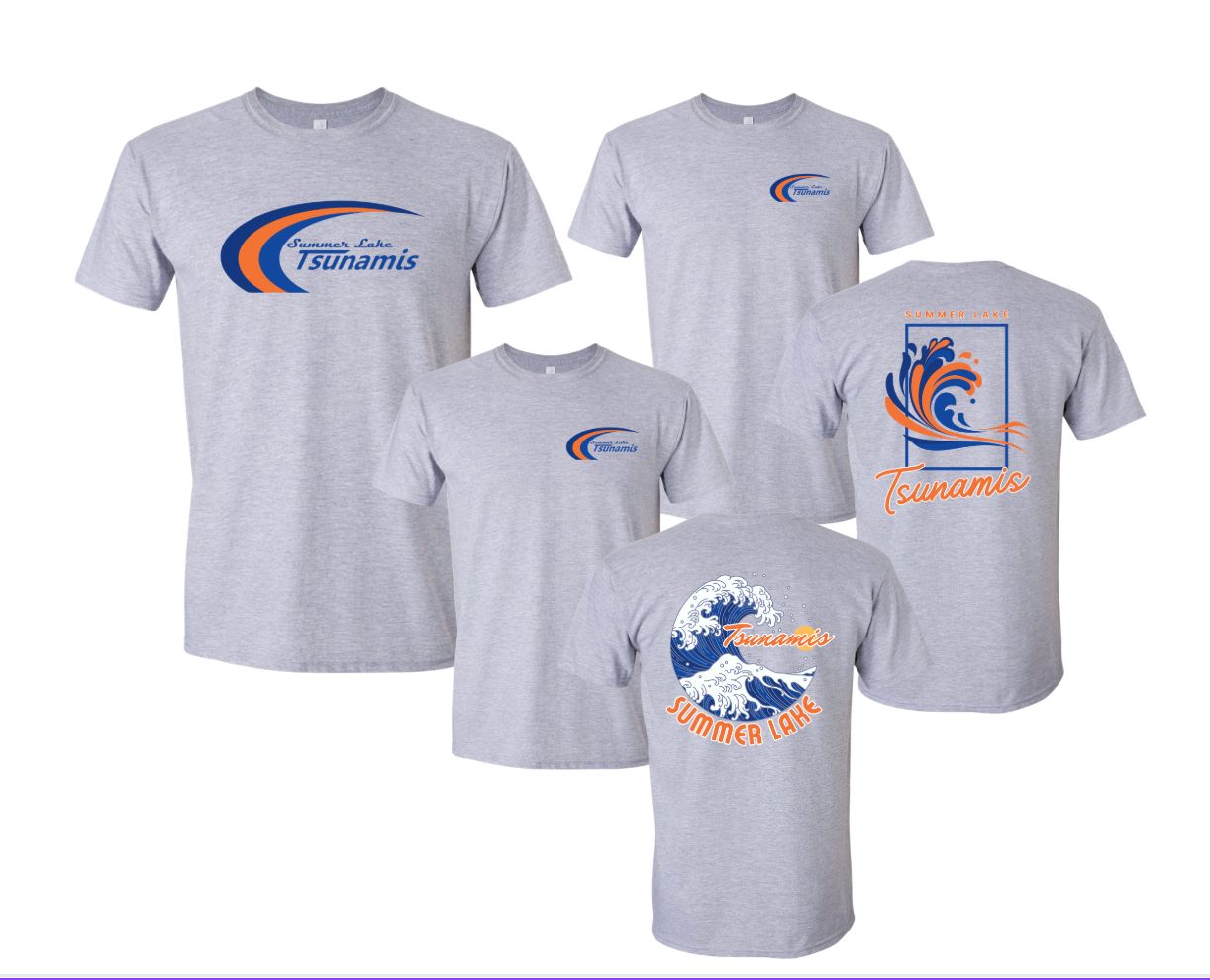 Summer Lake Tsunamis T-Shirt - Sport Grey - 3 Design Options Summer Lake Tsunamis T-Shirt - Sport Grey - 3 Design Options