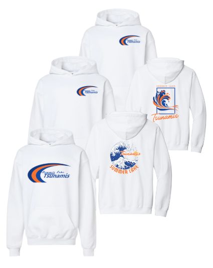 ​Summer Lake Tsunamis Hoodie Sweatshirt - White - 3 Design Options