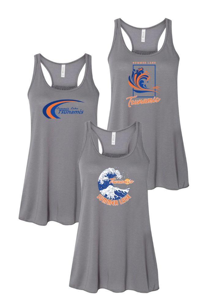 Summer Lake Tsunamis Ladies Racerback Tank - Storm - 3 Design Options Summer Lake Tsunamis Ladies Racerback Tank - Storm - 3 Design Options
