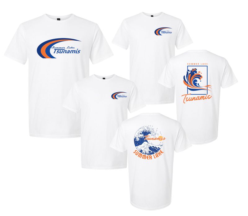 ​Summer Lake Tsunamis T-Shirt - White - 3 Design Options