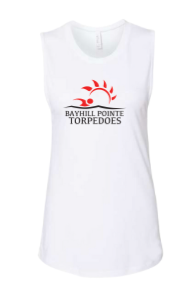 Bayhill Pointe Torpedoes Ladies Muscle Tank Top - White Bayhill Pointe Torpedoes Ladies Muscle Tank Top - White