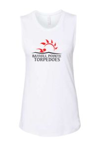Bayhill Pointe Torpedoes Ladies Muscle Tank Top -  White