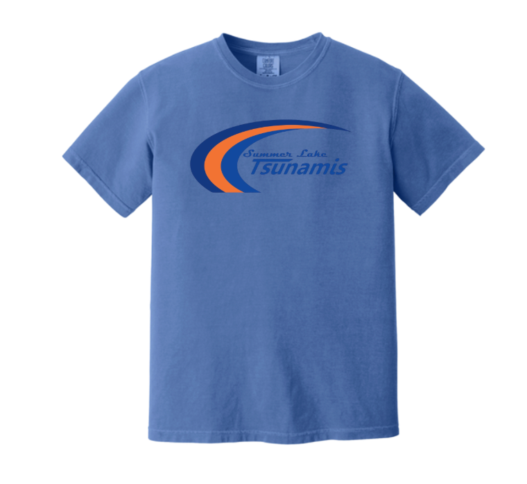 Summer Lake Tsunamis T-Shirt - Comfort Colors - Blue Flo - Adult