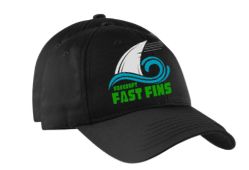 Foxcroft FAST Fins Embroidered DryZone Nylon Baseball Cap Hat - Black