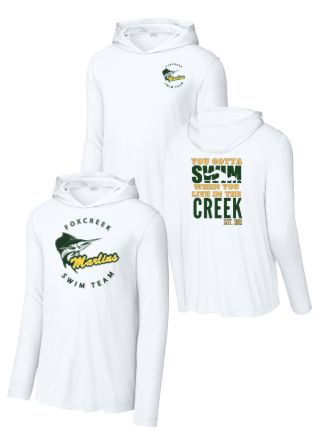 Foxcreek Marlins UV Pro Moisture Wicking Long Sleeve T-Shirt with Hood