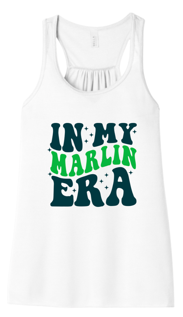 Foxcreek Marlins GIRLS Flowy Racerback Tank - White - 2 Designs - YOUTH