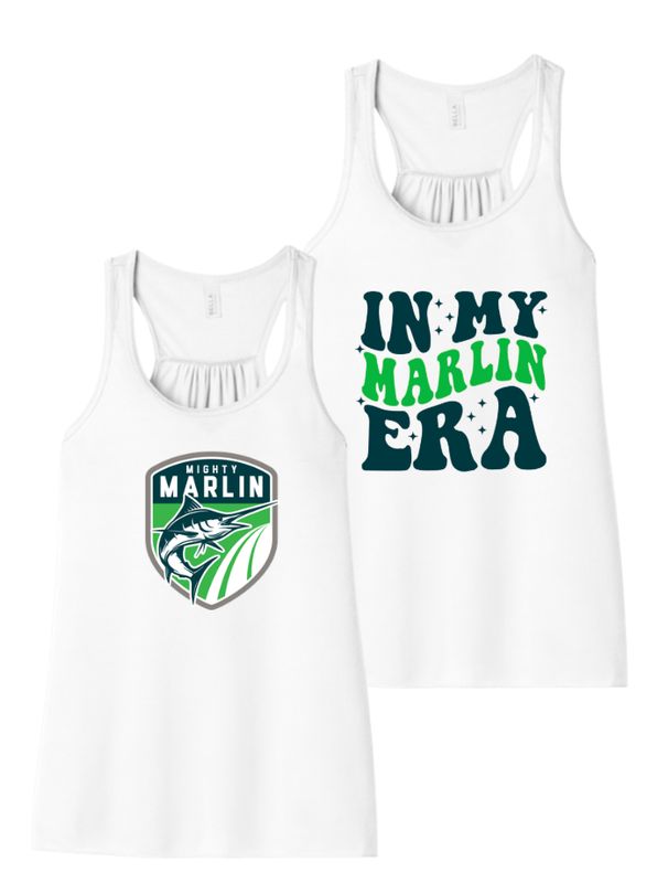 Foxcreek Marlins GIRLS Flowy Racerback Tank - White - 2 Designs - YOUTH