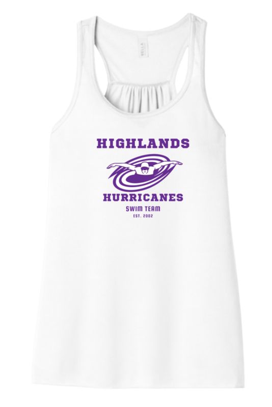 The Highland Hurricanes GIRLS Flowy Racerback Tank - White - Youth