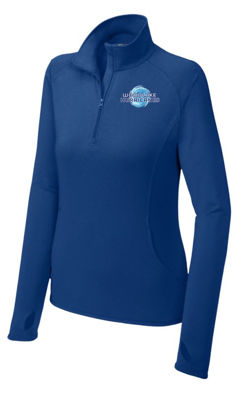 Woodlake Hurricanes Embroidered Ladies 1/4 Zip Pull Over -  Royal - Adult